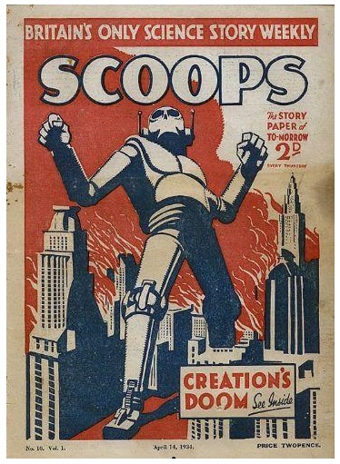 Here's a pic of that 1934 Scoops cover. Artist unknown.